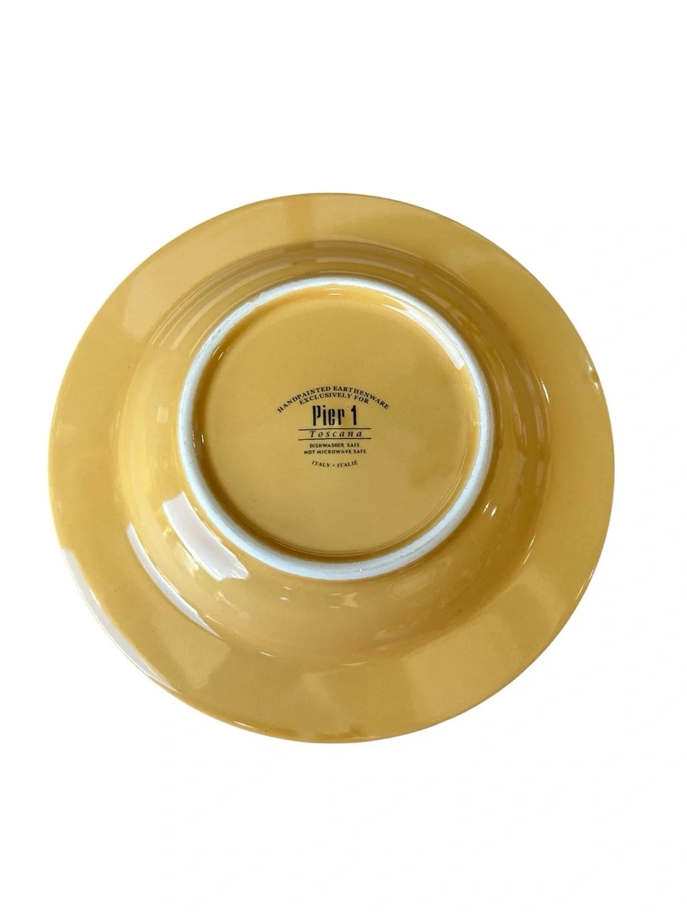 Pier 1 Imports Toscana Gold Wide Rim Soup, Pasta or Salad Bowl 9.5” Hand Painted